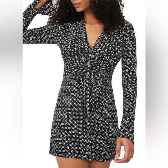 Free People Dresses & Skirts - Free People Shayla Long Sleeve Mini dress In Vintage Combo, size M